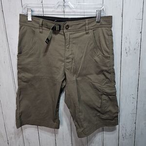 Prana Men's Brown Zion Nylon Stretch Cargo Shorts Inseam 11.5 Pockets Size 30.